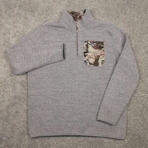 Under Armour Sweater Mens 2XL Gray Camouflage 1/4 Snap Knit Fleece Hunting